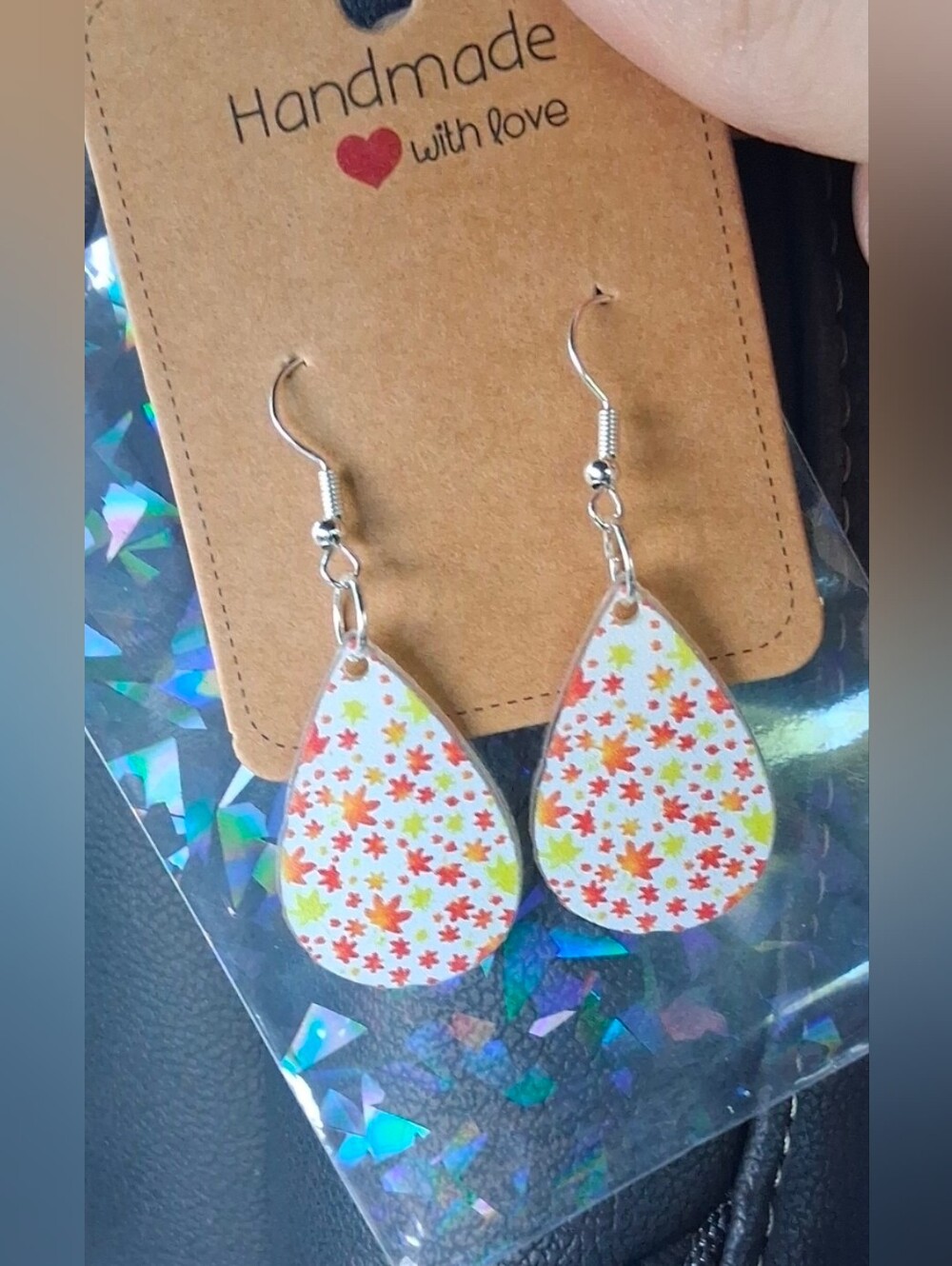 $8 Each Or Bundle 5/$20 Handmade White Floral Teardrop Fall Earrings